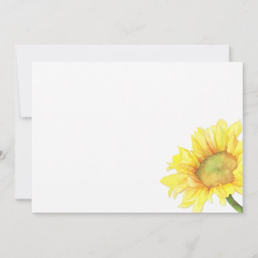 Elegant Sunflower Casual buitenshuis bruiloft Kaart (Achterkant)