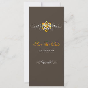 Elegant Sunflower & Daisies Bouquet Save the Date Kaart