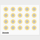 Elegant Sunflower Envelope Seal Vierkante Sticker (Vel)