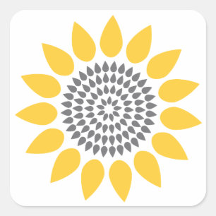 Elegant Sunflower Envelope Seal Vierkante Sticker
