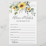 Elegant Sunflower Eucalyptus Advice & Wishes Card<br><div class="desc">Elegant Sunflower Eucalyptus Advice & Wishes Card. Pas de bruid aan om de naam en de datum van de douche te zijn. Voor verdere aanpassing,  te klikken gelieve de "pas verder"verbinding aan. Als je hulp nodig hebt,  neem dan contact met me op.</div>