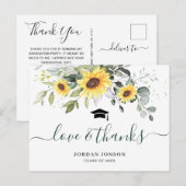 Elegant Sunflower Eucalyptus Afstuderen Hartelijk  Briefkaart (Voorkant / Achterkant)