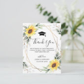 Elegant Sunflower Eucalyptus Afstuderen Hartelijk Briefkaart (Staand voorkant)