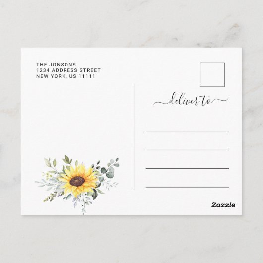 Elegant Sunflower Eucalyptus Afstuderen Hartelijk  Briefkaart (Achterkant)