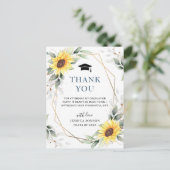 Elegant Sunflower Eucalyptus Afstuderen Hartelijk Briefkaart (Staand voorkant)