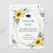 Elegant Sunflower Eucalyptus Afstuderen Hartelijk Briefkaart (Voorkant / Achterkant)