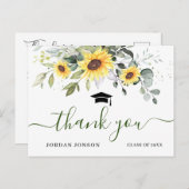 Elegant Sunflower Eucalyptus Afstuderen Hartelijk  Briefkaart (Voorkant / Achterkant)