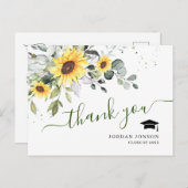Elegant Sunflower Eucalyptus Afstuderen Hartelijk  Briefkaart (Voorkant / Achterkant)