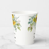 Elegant Sunflower & Eucalyptus Boho Cross Baptism Papieren Bekers (Rechts)