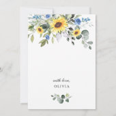 Elegant Sunflower Eucalyptus BRIDAL BRUNCH Kaart (Achterkant)