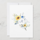 Elegant Sunflower Eucalyptus BRIDAL LUNCHEON Invi Kaart (Achterkant)