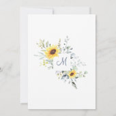 Elegant Sunflower Eucalyptus BRIDAL LUNCHEON Kaart (Achterkant)