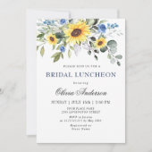 Elegant Sunflower Eucalyptus BRIDAL LUNCHEON Kaart (Voorkant)