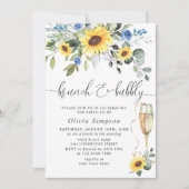 Elegant Sunflower Eucalyptus Brunch & Bubble Kaart (Voorkant)