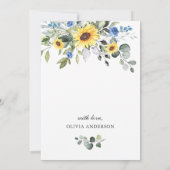 Elegant Sunflower Eucalyptus Brunch & Bubble Kaart (Achterkant)