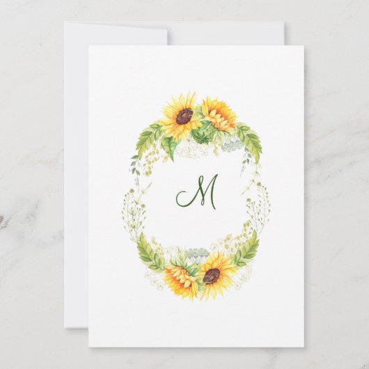 Elegant Sunflower Eucalyptus Brunch & Bubble Kaart (Achterkant)