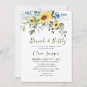 Elegant Sunflower Eucalyptus Brunch & Bubble Kaart (Voorkant)