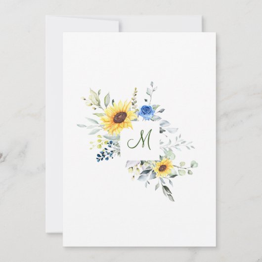 Elegant Sunflower Eucalyptus Brunch & Bubble Kaart (Achterkant)