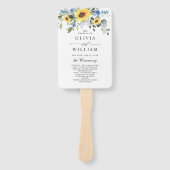 Elegant Sunflower Eucalyptus Chic Wedding Program Handwaaier (Voorkant)