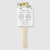 Elegant Sunflower Eucalyptus Chic Wedding Program Handwaaier (Achterkant)
