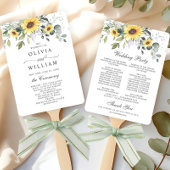 Elegant Sunflower Eucalyptus Chic Wedding Program Handwaaier