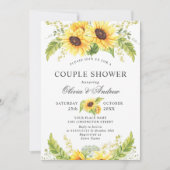 Elegant Sunflower Eucalyptus COUPLE SHOWER Kaart (Voorkant)