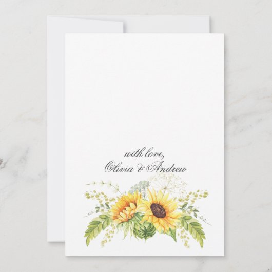 Elegant Sunflower Eucalyptus COUPLE SHOWER Kaart (Achterkant)