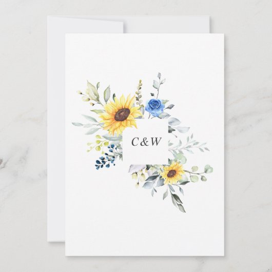 Elegant Sunflower Eucalyptus ENGAGTY Kaart (Achterkant)