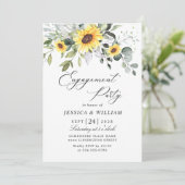 Elegant Sunflower Eucalyptus ENGAGTY Kaart (Staand voorkant)