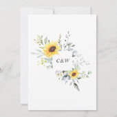 Elegant Sunflower Eucalyptus ENGAGTY Kaart (Achterkant)