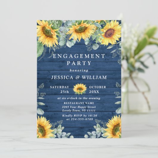 Elegant Sunflower Eucalyptus ENGAGTY Kaart (Staand voorkant)