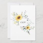 Elegant Sunflower Eucalyptus ENGAGTY Kaart (Achterkant)