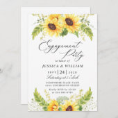 Elegant Sunflower Eucalyptus ENGAGTY Kaart (Voorkant / Achterkant)