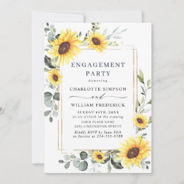 Elegant Sunflower Eucalyptus ENGAGTY QR Kaart