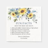 Elegant Sunflower Eucalyptus Facts Weddenschap Servet (Voorkant)