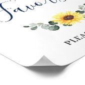 Elegant Sunflower Eucalyptus Favors Weddenschap Poster (Hoek)