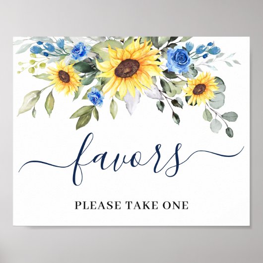 Elegant Sunflower Eucalyptus Favors Weddenschap Poster (Voorkant)