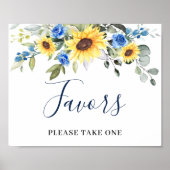 Elegant Sunflower Eucalyptus Favors Weddenschap Poster (Voorkant)