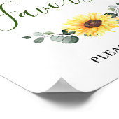 Elegant Sunflower Eucalyptus Favors Weddenschap Poster (Hoek)