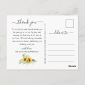 Elegant Sunflower Eucalyptus Floral bedankt Briefkaart (Achterkant)