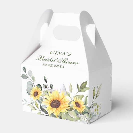 Elegant Sunflower Eucalyptus Floral Gift Bedankdoosjes (Achterkant)