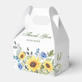Elegant Sunflower Eucalyptus Floral Gift Wedding Bedankdoosjes (Achterkant)
