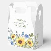 Elegant Sunflower Eucalyptus Floral Gift Wedding Bedankdoosjes (Geopend)