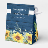 Elegant Sunflower Eucalyptus Floral Gift Wedding Bedankdoosjes (Achterkant)