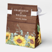 Elegant Sunflower Eucalyptus Floral Gift Wedding Bedankdoosjes (Achterkant)