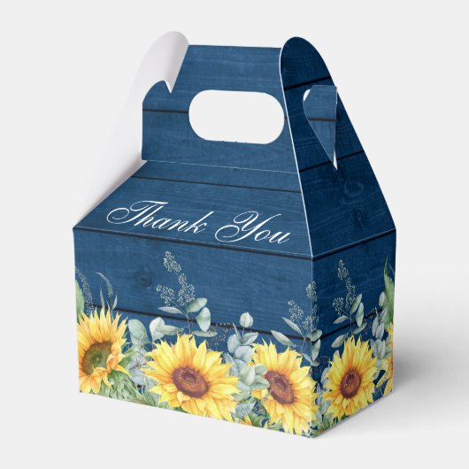 Elegant Sunflower Eucalyptus Floral Gift Wedding Bedankdoosjes (Achterkant)