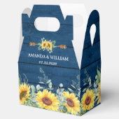 Elegant Sunflower Eucalyptus Floral Gift Wedding Bedankdoosjes (Geopend)