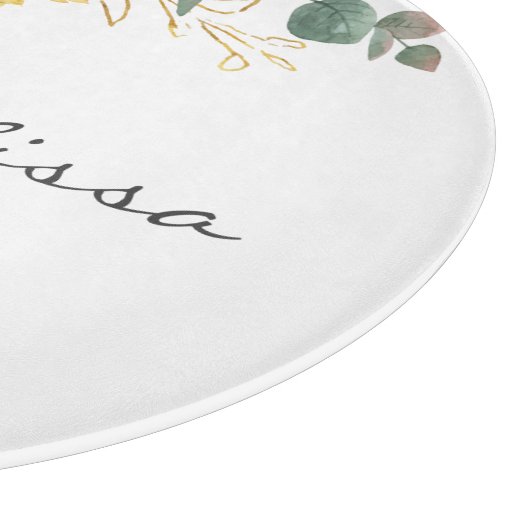 Elegant Sunflower Eucalyptus Floral Snijplank (Hoek)