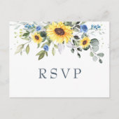Elegant Sunflower Eucalyptus Floral Wedding RSVP Briefkaart (Voorkant)
