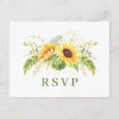 Elegant Sunflower Eucalyptus Floral Wedding RSVP Briefkaart (Voorkant)